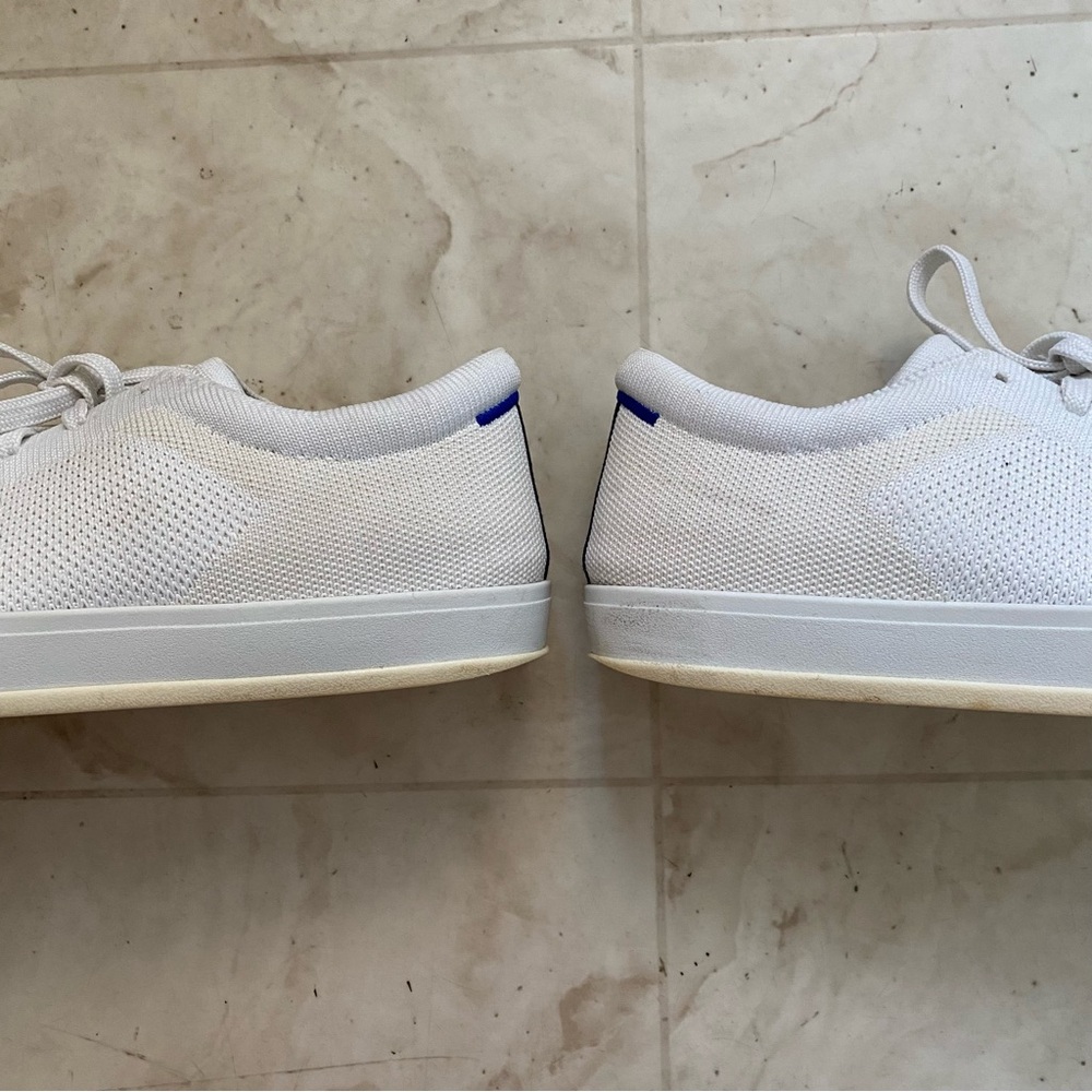 $149 Rothy's Knit Low Top Lace Up Light Weight Sneaker in Bright White Size 7.5 - Picture 8 of 15